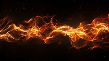 Canvas Print - Banner backdrop with fire flames on a black background. Fire burst texture.