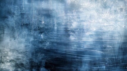 Wall Mural - Brushed steel plate background texture used horizontally; grungy stainless; blue metallic surface used