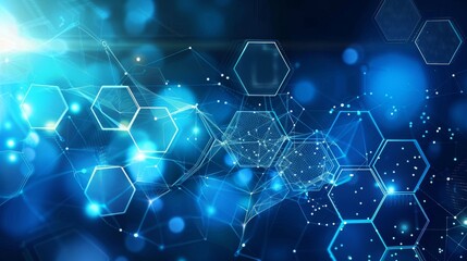 Wall Mural - technology or medical background with hexagonal shapes. concepts and ideas for health, science, and 
