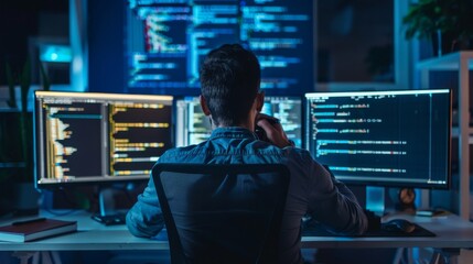 Working in an office as a programmer and developing software