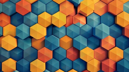 Wall Mural - geometric hexagons shape pattern with abstract design element