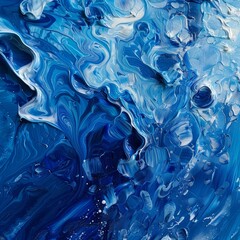 Wall Mural - stream of blue oils macro background