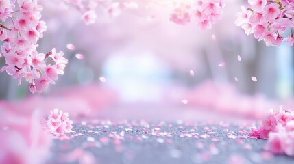 Sticker - Cherry blossom tunnel in Japan