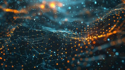 A concept for a digital cyberspace with particles and digital data network connections