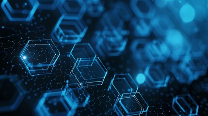 Wall Mural - an abstract background with hexagonal shape patterns representing technology, innovation, medicine, 