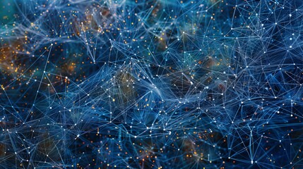 Poster - 3D rendering of abstract digital network data