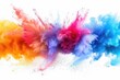 © furyon - ethereal explosion of colorful powder clouds against a stark white background swirling tendrils of vivid hues create a mesmerizing abstract composition frozen in time