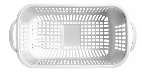 Poster - A simple white plastic basket with holes in it, suitable for various uses such as storage or decoration