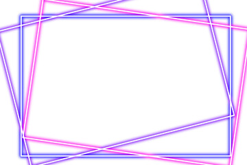 Poster - Purple and pink rectangle neon frame design element