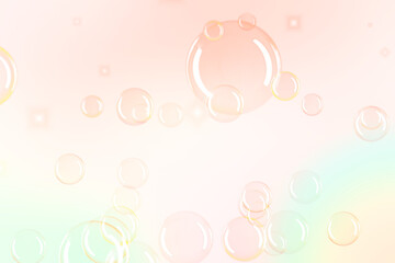 Wall Mural - Gradient background png soap bubbles floating