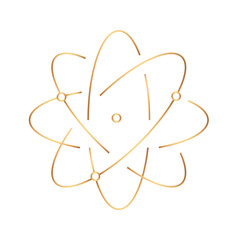 Sticker - Atom science education icon png gold digital graphic