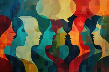 Speech. Abstract Avatars Communicate with Colorful Speech Bubbles