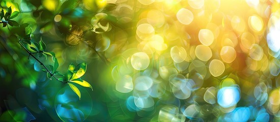 Aufkleber - Nature showing a soft blur and bokeh light creating a tranquil scene with copy space image