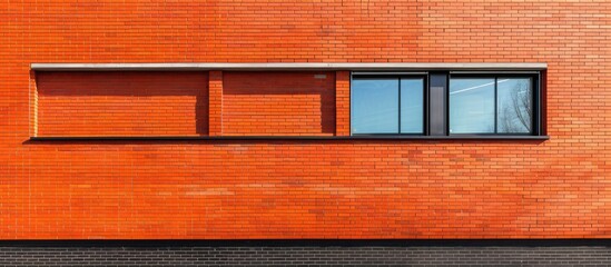 Aufkleber - The facade consists of facing brick showcasing the textured surface of an orange brick wall with ample copy space image