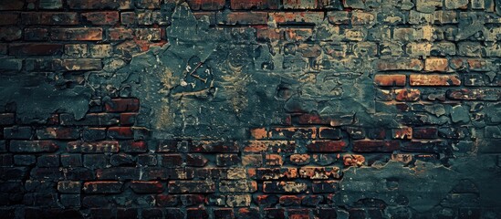 Poster - Old vintage brick wall background with space for text a textured abstract web banner featuring copy space image