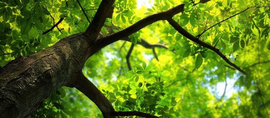 Canvas Print - Lush green tree ideal as a backing for a copy space image