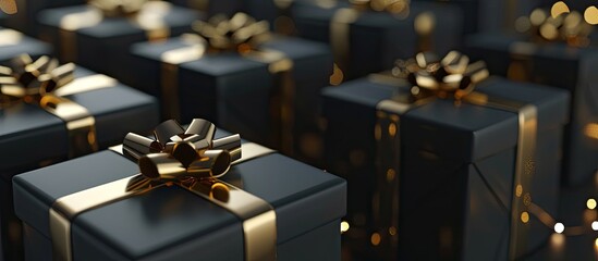 Poster - Gift boxes displayed with room for text or logos in the image. copy space available