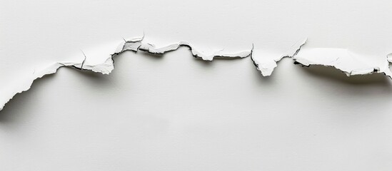 Poster - Close up image of a white paper with burnt edges set against a white background leaving copy space