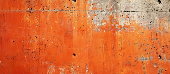 Aufkleber - An abstract cement wall in vibrant orange with copy space image