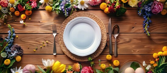 Poster - Spring themed table with ample copy space image
