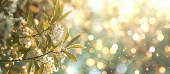 Aufkleber - Nature showing a soft blur and bokeh light creating a tranquil scene with copy space image