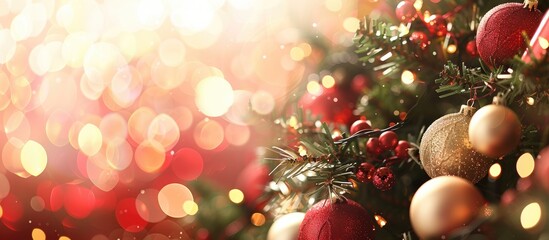 Poster - Blurred background with a festive Christmas bokeh effect perfect for a copy space image