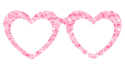 Wall Mural - pink glittery heart-shaped glasses
