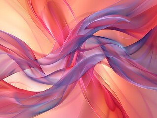 Wall Mural - abstract background with smooth wavy lines in pink and orange colors