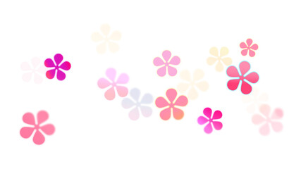 Poster - Pink flower png bokeh transparent pattern design