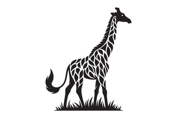  Giraffe  Animal Silhouettes vector illustration - Generative AI