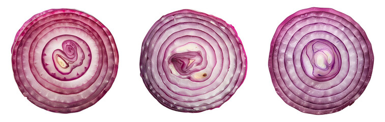 Wall Mural - Red Onion slice, Isolated, PNG set