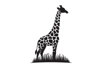  Giraffe set Animal Silhouettes vector illustration - Generative AI