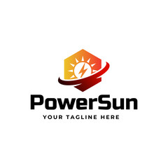 Wall Mural - Solar Energy logo designs vector, Sun power logo