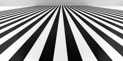 Canvas Print - an image with an optical illusion, where black and white stripes are diagonally