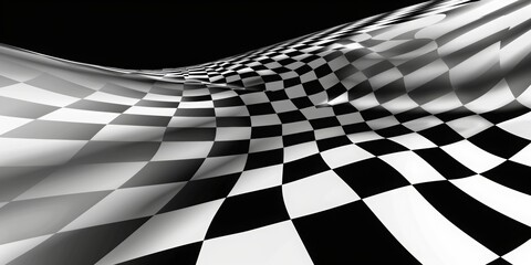 Wall Mural - an image with an optical illusion, where black and white stripes are diagonally