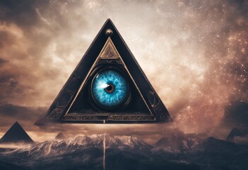 Wall Mural - all eye illuminati seeing pyramid