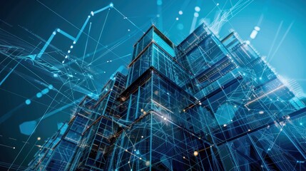 Modern Skyscraper with Digital Network