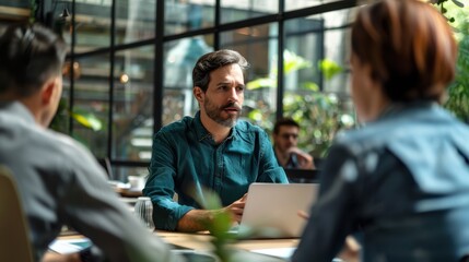 Canvas Print - The business meeting at coworking