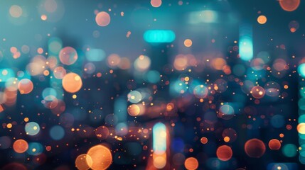 Wall Mural - futuristic technology interface screen with blurred city lights background, showcasing advanced digi