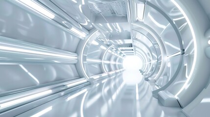 Wall Mural - white futuristic background with sleek modern technology design elements and abstract digital patter