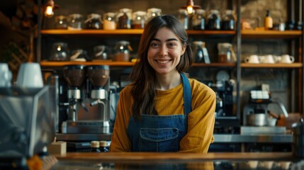 Sticker - The barista at coffee counter