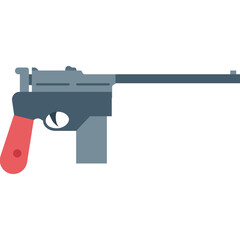 Wall Mural - Pistol vector icon with isolated background in flat style 