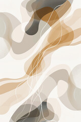 Wall Mural - An abstract painting of some rounded lines and shapes