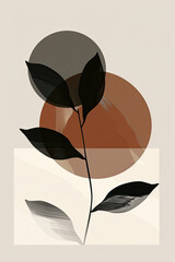 Sticker - An abstract painting of the representation of nature with neutral colors