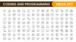 © artnazu - Programming coding set of web icons in line style. Software development icons for web and mobile app. Code, api, programmer, developer, information technology, coder and more.