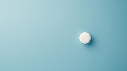 Canvas Print - White pill on blue background with copy space viewed from above