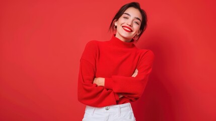 Wall Mural - The Woman in Red Sweater