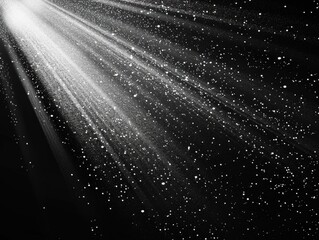 Wall Mural - Black Shine. Abstract Bright Rays of Light on Dark Background