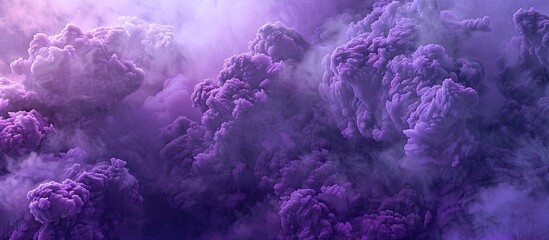 Leinwandbilder - Smoke resembling purple clouds for a bomb induced copy space image
