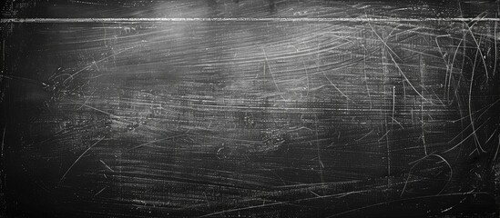 Poster - A black chalkboard displaying chalk texture ideal as a copy space image for educational presentations or as a dark backdrop for a learning board theme